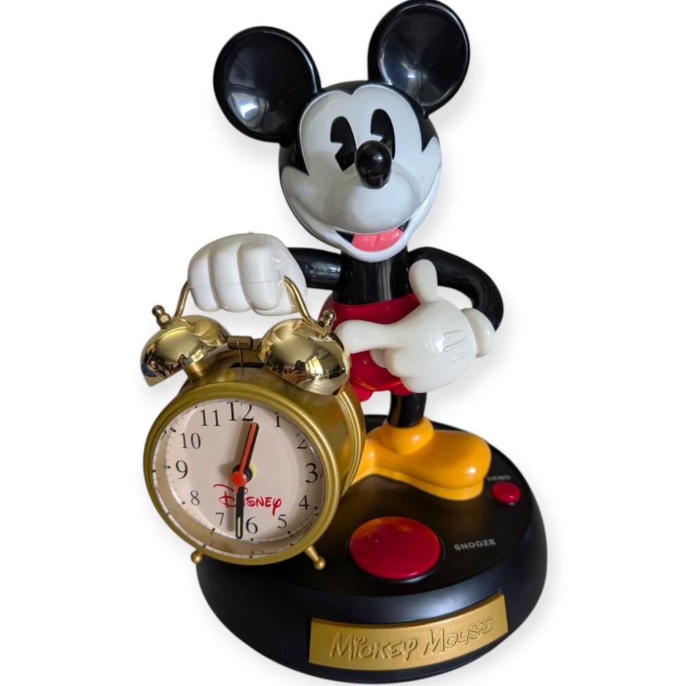 Disney Mickey Mouse Animated Talking Alarm Clock Vintage AS IS For Parts
